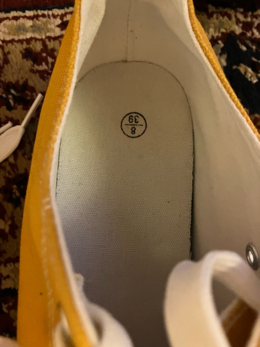 Yellow Canvas Lace-Up Sneakers - Picture 2 of 4
